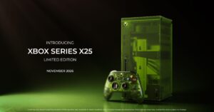O console Xbox do 25º aniversário da Microsoft vem em verde translúcido item-thumbnail