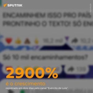 O canal “Exército de Lula”, criado pelo deputado André Janones (Rede-MG) no WhatsApp*, cresceu cerca de 2.900% em dois dias, passando de 50 mil para cerca de 1,5 milhão de seguidores item-thumbnail